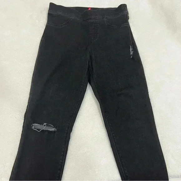 Spanx Vintage Distressed Ankle Skinny Jeans Black Size Medium - Picture 4 of 13